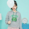 Round-neck hoodie women's 2022 new autumn and winter loose casual women's fashion spring and autumn top embroidered jacket women's trend Specification image